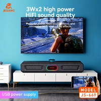 Speaker Komputer Gaming RGB Bertenaga USB Plastik Stereo Desktop Hi-Fi Suara Surround Lampu LED Plug-and-Play 5-10W Dua Arah PC