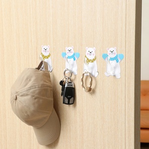 Household <b>Plastic</b> <b>Hook</b> With Adhesive Strong Load-bearing Door Wall with Adhesive <b>Hook</b> Hanging Clothes Bag Hanging Rack - Product Image 5