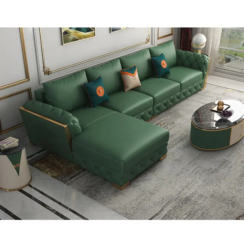 Meijia sofá de couro macio, conjunto de sofá de couro moderno para sala de estar, sofás de prata para futebol