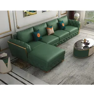 MEIJIA soft line leather sofa set living room modern furniture sofas soccer sitting-room silver couch