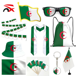 Ensemble d'articles promotionnels pour supporters de football 2026 : Casquette drapeau Algérie, Lunettes de soleil et Sac à cordon - Product Image 1