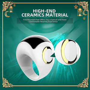 Bague Intelligente Qibla Zikr Tasbih pour Musulmans, Compteur de Prières Tasbeeh, Rappel des Heures de Prière en Céramique - Product Image 3