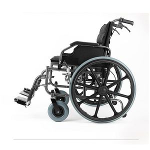 Sedia a rotelle 24 pollici sedia a rotelle ad alto carico con pedale di ferro per disabili - Product Image 1