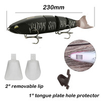 JOHNCOO – leurre flottant rigide composé de 4 Sections articulées, appât artificiel idéal pour la pêche au bar, au brochet ou au méné, haute qualité