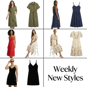 Vestido Floral de Verano para Adultos, Estilos Variados, Envío Aleatorio, Transpirable, Cintura Ajustada, Largo Medio, Vestido para Mujer, Venta al por Mayor - Product Image 3