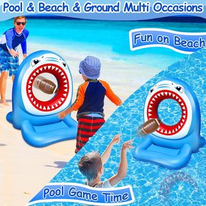 Inflatable Shark Pool Toy 71x66x89cm Water Football Game For Kids Swimming Pool Fun - Product Image 4