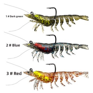 Esca Morbida a Forma di Gamberetto con Ami <span class=keywords><strong>per</strong></span> Pesci d'Acqua Salata 8cm-9cm, Esca Artificiale <span class=keywords><strong>per</strong></span> Pesca in <span class=keywords><strong>Mare</strong></span> - Product Image 1