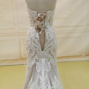 فساتين زفاف بدون حمالات بظهر دانتيل مثير فساتين سهرة وفساتين زفاف فاخرة للعروس Lszt14 - Product Image 3