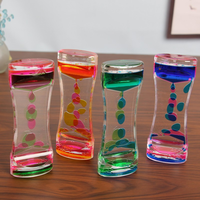 Sablier en acrylique bicolore avec bulles flottantes, décoration de bureau sensorielle et jouet pour enfants