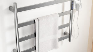 Sèche-serviettes électrique mural en acier inoxydable pour salle de bain, chauffe-serviettes électrique à brancher - Product Image 3