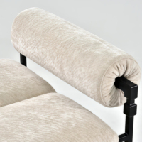 Chaise de salle à manger moderne de luxe léger pour hôtel, restaurant, café, avec structure métallique et tissu en crin de cheval, et dossier rafraîchissant pour salle à manger