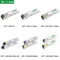 Module optique compatible SFP 1.25G WDM Duplex DDM LC/SC pour usine, portée 550m, 2km, 20km, 40km, 60km, 80km, 120km, 160km, 200km