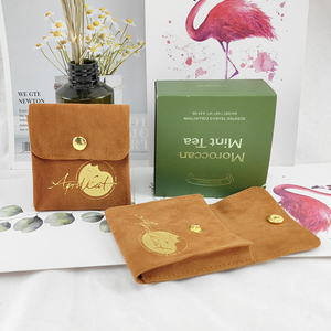 Bolsa de Terciopelo de Lujo Personalizada para Joyería, con Solapa, Bolsa de Joyería de Gamuza Sintética con Logotipo - Product Image 1