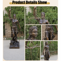 Statue de la déesse de la justice en bronze de grande taille RELONG, sculpture de style antique européen pour parc extérieur et jardin