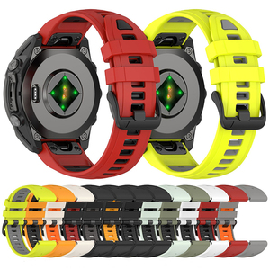 Bracelet en silicone souple Sport Quick-Fit 20 22 26mm pour Garmin <span class=keywords><strong>Fenix</strong></span> 8 <span class=keywords><strong>7X</strong></span> <span class=keywords><strong>7</strong></span> 7S 6X 5 6 6S Pro Tactix 8 Bracelet de remplacement pour montre intelligente - Product Image 1