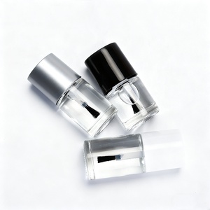 Muestra Gratis de Envases Redondos para Esmalte de Uñas de 5ml, 10ml y 15ml, Botellas Vacías Transparentes con Tapa Plateada y Pincel - Product Image 4