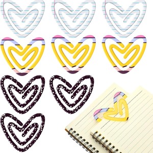 Clips con diseño de lápiz personalizado y marcapáginas acrílicos, cuaderno en forma de corazón para sublimación, papelería decorativa, regalos - Product Image 2
