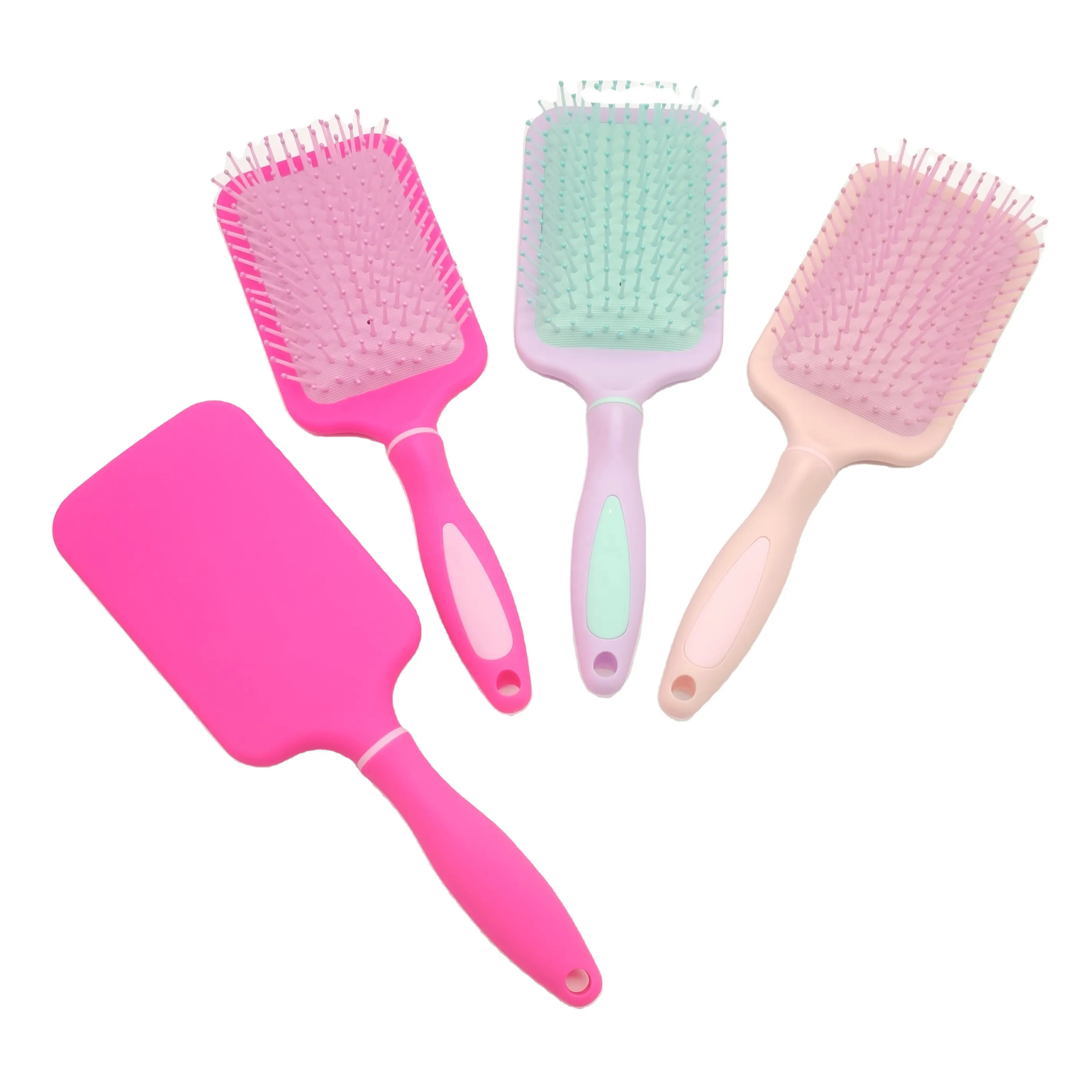 Logo personalizzato mate hair comb Styling Soft Tooth manico in plastica spazzole per capelli Airbag massaggio testa spazzola per capelli