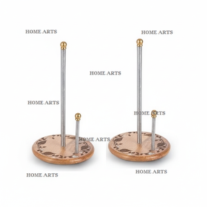 Juego de 2 soportes de papel tisú de forma redonda, soporte de papel tisú de mesa de boda de madera y hierro al mejor precio en la India - Product Image 1