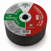 Disque de découpe abrasif en acier inoxydable 125 mm x 1 mm x 22,5 mm, dureté moyenne, OEM