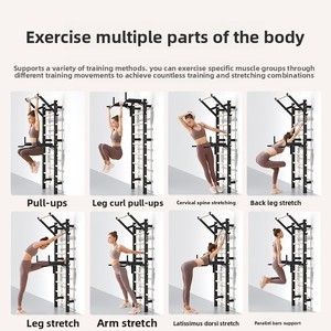 Appareil <span class=keywords><strong>de</strong></span> fitness <span class=keywords><strong>d</strong></span>'intérieur pour femmes, avec cadre en <span class=keywords><strong>bois</strong></span> et structure en acier, pour presse à jambes, tractions et étirements, idéal pour la maison et la <span class=keywords><strong>salle</strong></span> <span class=keywords><strong>de</strong></span> danse - Product Image 6