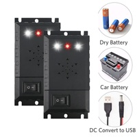 Répulsif de Nuisibles 3-en-1 à Batterie 12V USB à Ultrasons pour Voiture avec Lumière Stroboscopique et Capteur de Vibration, Marche/Arrêt Automatique, Protection Contre les Rongeurs