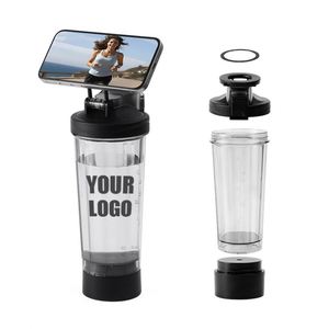 Custom Water <b>Bottle</b> Tumbler Portable Plastic Water Cup with Magnetic Phone Holder Sports Fitness Water <b>Bottle</b> with Custom Logo - Product Image 1