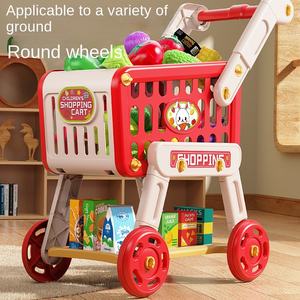 Chariot d'épicerie en plastique de grande taille pour enfants chariot de supermarché <span class=keywords><strong>jouet</strong></span> fruits légumes <span class=keywords><strong>caisse</strong></span> <span class=keywords><strong>enregistreuse</strong></span> jouets éducatifs pour bébés - Product Image 5