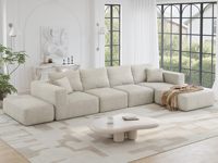 Sofás Seccionales Modernos sin Estructura, Comprimibles, Extra Grandes, Modulares, de 6 Plazas, en Forma de L, Extra Profundos, No Requiere Montaje