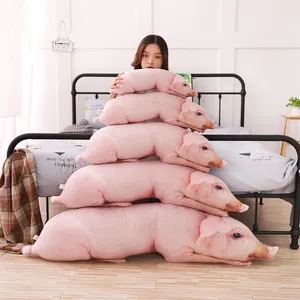 男女通用模拟睡眠猪毛绒枕头填充动物儿童成人朋友和宠物沙发椅靠枕装饰
