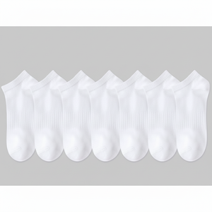 Calzini da barca bianchi da uomo sportivi da lavoro quotidiano alla caviglia alta antiscivolo stampa digitale usa e getta resa leggera in poliestere Spandex a buon mercato - Product Image 1