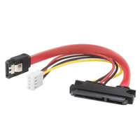 Kabel daya SATA 22PIN 18CM 7 + 15 hingga 7PIN SATA 4PIN kabel daya SATA III 6Gbps