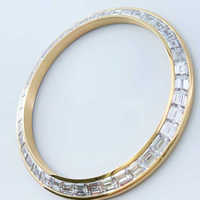 Boîtier en PVD or 18 carats options arc-en-ciel étanche 40mm-42mm lunette en diamant baguette pour diamants naturels/cultivés en laboratoire RLX/PP