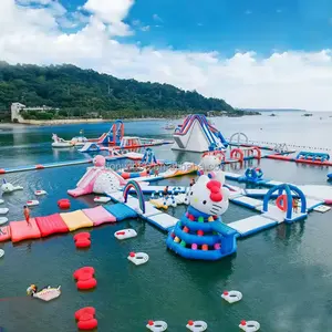 Hoge Kwaliteit Aangepaste Grote Opblaasbare Drijvende Waterparken Opblaasbare Aqua Park Voor Meer Entertainment