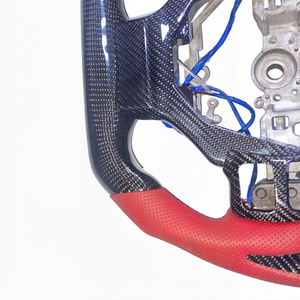 <span class=keywords><strong>Volant</strong></span> de direction personnalisé en fibre de carbone forgée, cuir perforé, chauffant, en forme de D, 3 branches, 35 mm, JHR <span class=keywords><strong>TUNING</strong></span> pour Lexus - Product Image 5