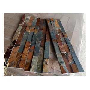 Outdoor Yellow Rusty Cultural Slate Stone Veneer Finished For The Wall Outside