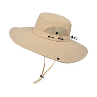 Chapeau de pêcheur à faible MOQ, texture paille tressée, avec sangle de menton et fermeture, intérieur en tissu éponge absorbant, pour le cyclisme, le marathon et les séances d'entraînement