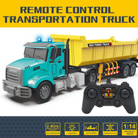 Jouets de camions à benne basculante télécommandés réalistes DWI 2.4G, modèle de camion RC de grande taille avec lumière pour enfants