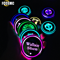 Porte-gobelet à LED pour voiture Tapis de protection Patte de chien Lumières LED RVB Dessous de verre pour voiture Accessoires Décoration intérieure Lumière d'ambiance-Univers