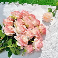 Z-059 künstliche Blume Braut strauß Crushed Ice Blue Red Rose Hochzeits dekoration mit Blumen Home Decoration