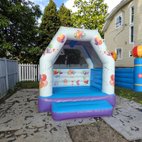 Château gonflable commercial de qualité supérieure pour adultes et enfants, rose et blanc, avec toboggan, pour l'extérieur