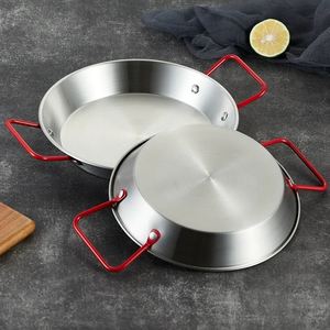 Bandejas de Acero Inoxidable Gruesas Multiusos Personalizadas al por Mayor con Dos Asas, Sartenes <span class=keywords><strong>para</strong></span> <span class=keywords><strong>Paella</strong></span>, Sartén Plana <span class=keywords><strong>para</strong></span> Uso en Cocina - Product Image 1