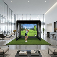 Tente de simulation de golf gonflable mobile avec écran d'impact, système de simulation de golf personnalisé pour l'intérieur et l'extérieur