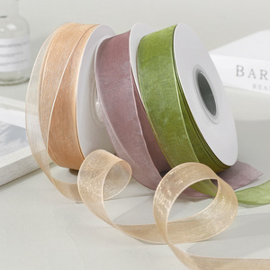 Nine-Colored Ribbon Chiffon Ribbon 2.5cm Spool Organza Wedding Gift Wrapping - Product Image 1