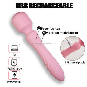 Damen 30 Modi Vibrator 10-Gang Handheld <span class=keywords><strong>Double</strong></span>-Ended USB wiederauf ladbare wasserdichte Mini Personal <span class=keywords><strong>Wand</strong></span> Massage gerät Adult Toys - Product Image 4