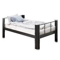 Cadre de lit simple en acier moderne, vente en gros, lit en métal lourd, dortoir, étudiants, adultes, chambre à coucher, hôtel, appartement, entrepôt, villa