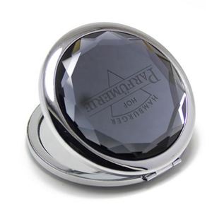 Miroir de maquillage rond en métal et cristal moderne et durable pour cadeaux publicitaires promotionnels, femmes et filles - Product Image 2