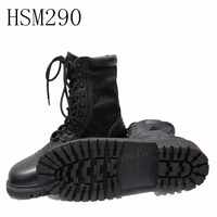 LXG,8 ''Bottes de combat respirantes en cuir véritable noir avec double articulations Semelle en caoutchouc Bottes de combat populaires en Colombie HSM290