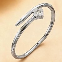 Gelang Resoul Wanita Emas 4 Daun Semanggi Baja Tahan Karat Desain Mewah Fashionable dengan Batu