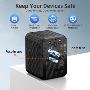 Worldplug GaN 65W USB Type-C Chargeur de Voyage Universel 10A International Plug Socket Adapter NFC Network Fabriqué à partir de cuivre - Product Image 6
